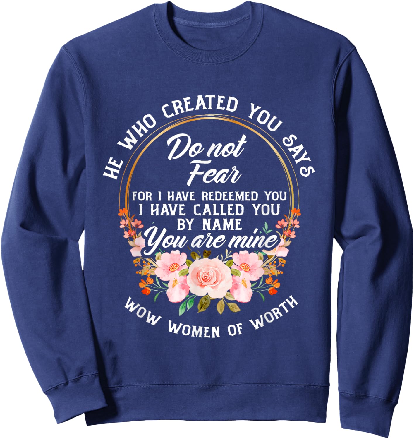Bible Verse Women Of Worth Christian Sweatshirt - Sweatshirt | Navy