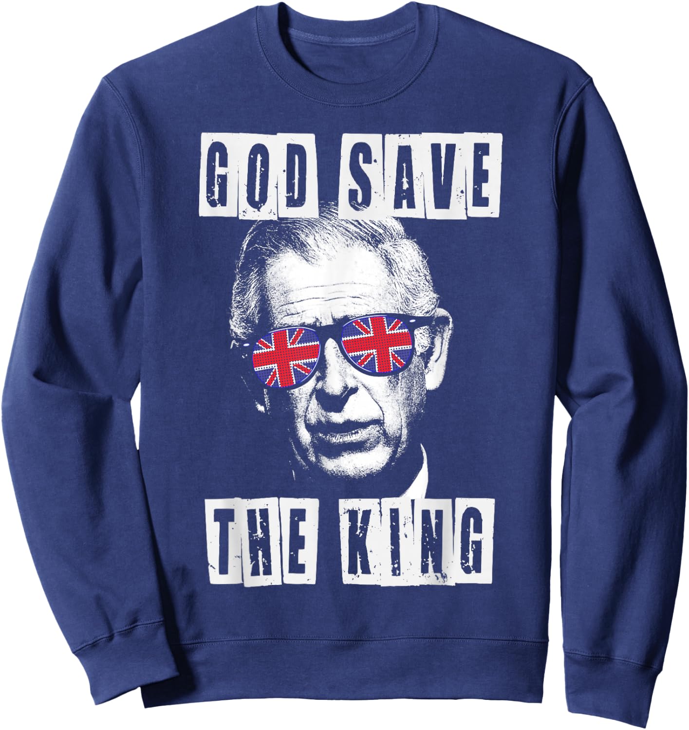 God Save The King. King's Coronation. Union Jack Charles Sweatshirt - Sweatshirt | Navy