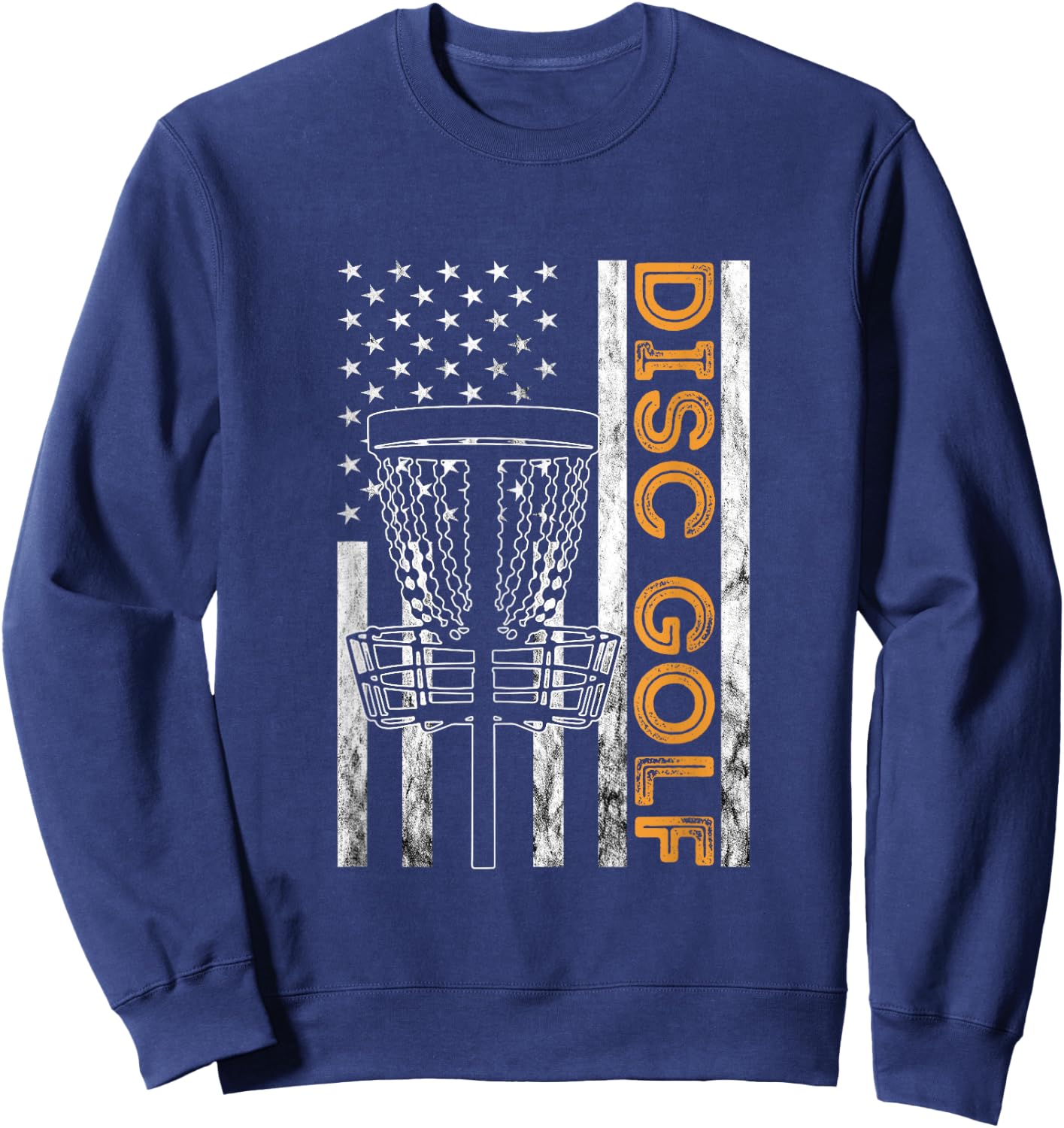 Disc Golf USA Flag America Frisbee Golf Disc Golf Player Kids Men Sweatshirt - Sweatshirt | Navy