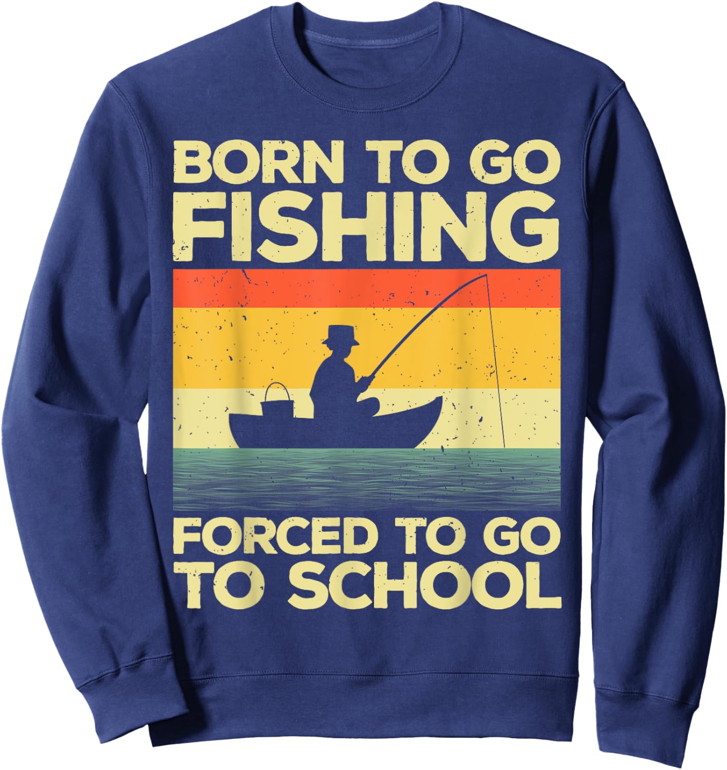 Unique Fishing Gift Fisherman Accessories & Stuff Adults Kids Black Cotton 65% Polyester 35% Short Sleeve Classic Fit Small Sweatshirt - Sweatshirt | Navy