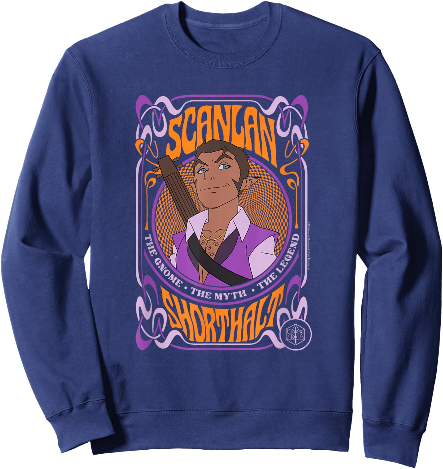 The Legend of Vox Machina Scanlan Psychedelic Frame Sweatshirt - Sweatshirt | Navy