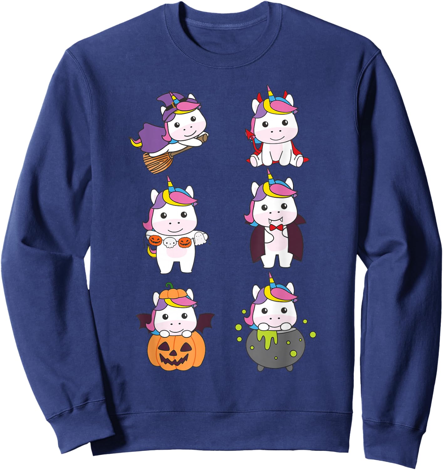 Unicorn Halloween Costume Unicorns Halloween Sweatshirt - Sweatshirt | Navy