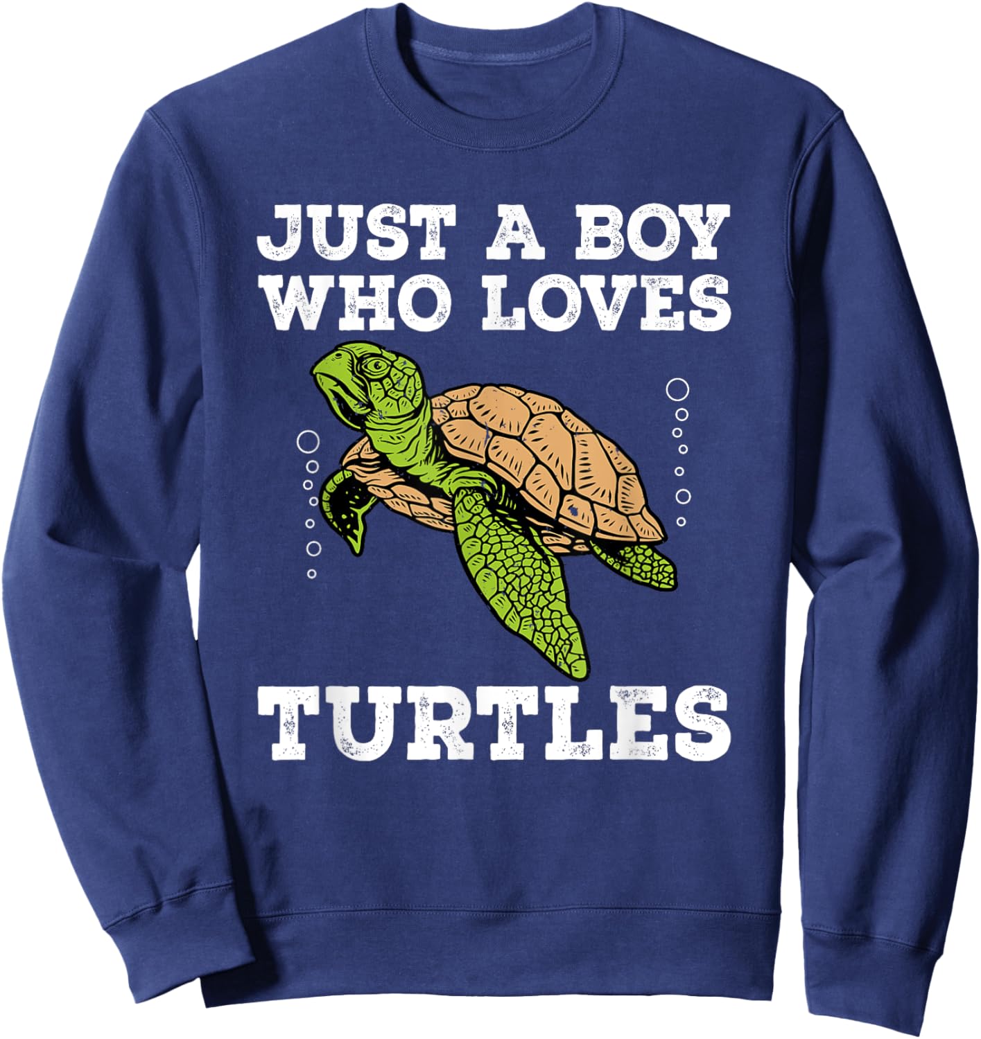 Cool Turtle Design Boys Kids Sea Turtle Animal Lover Sweatshirt - Sweatshirt | Navy