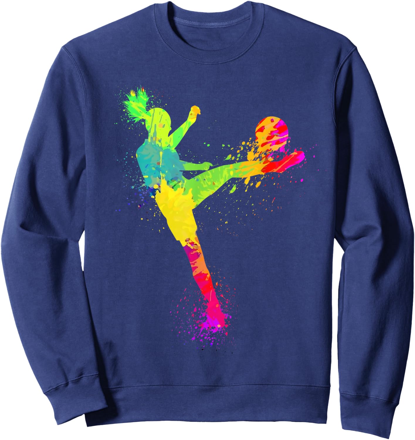 Cool Soccer Design Girls Soccer Player Sport Lover Sweatshirt - Sweatshirt | Navy