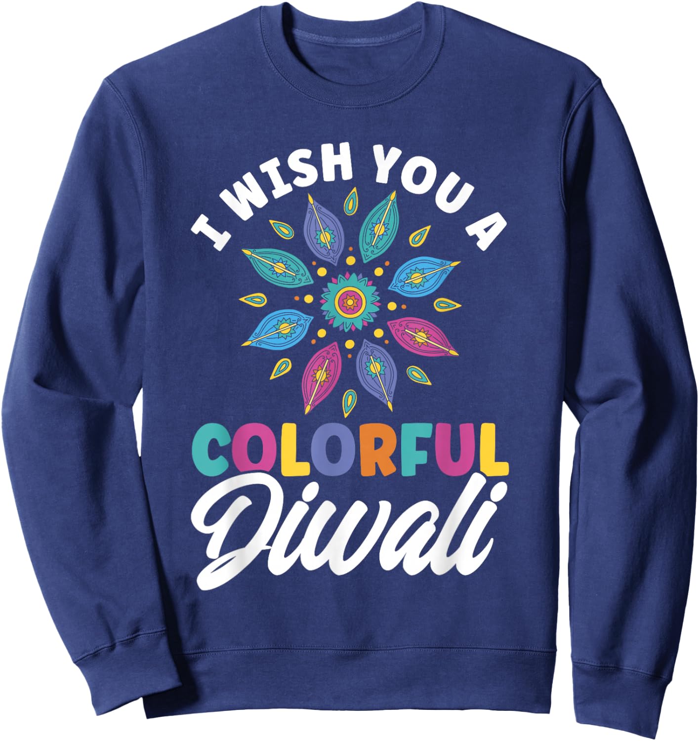 Shubh Deepalawi Colorful Diwali Diwali Sweatshirt - Sweatshirt | Navy