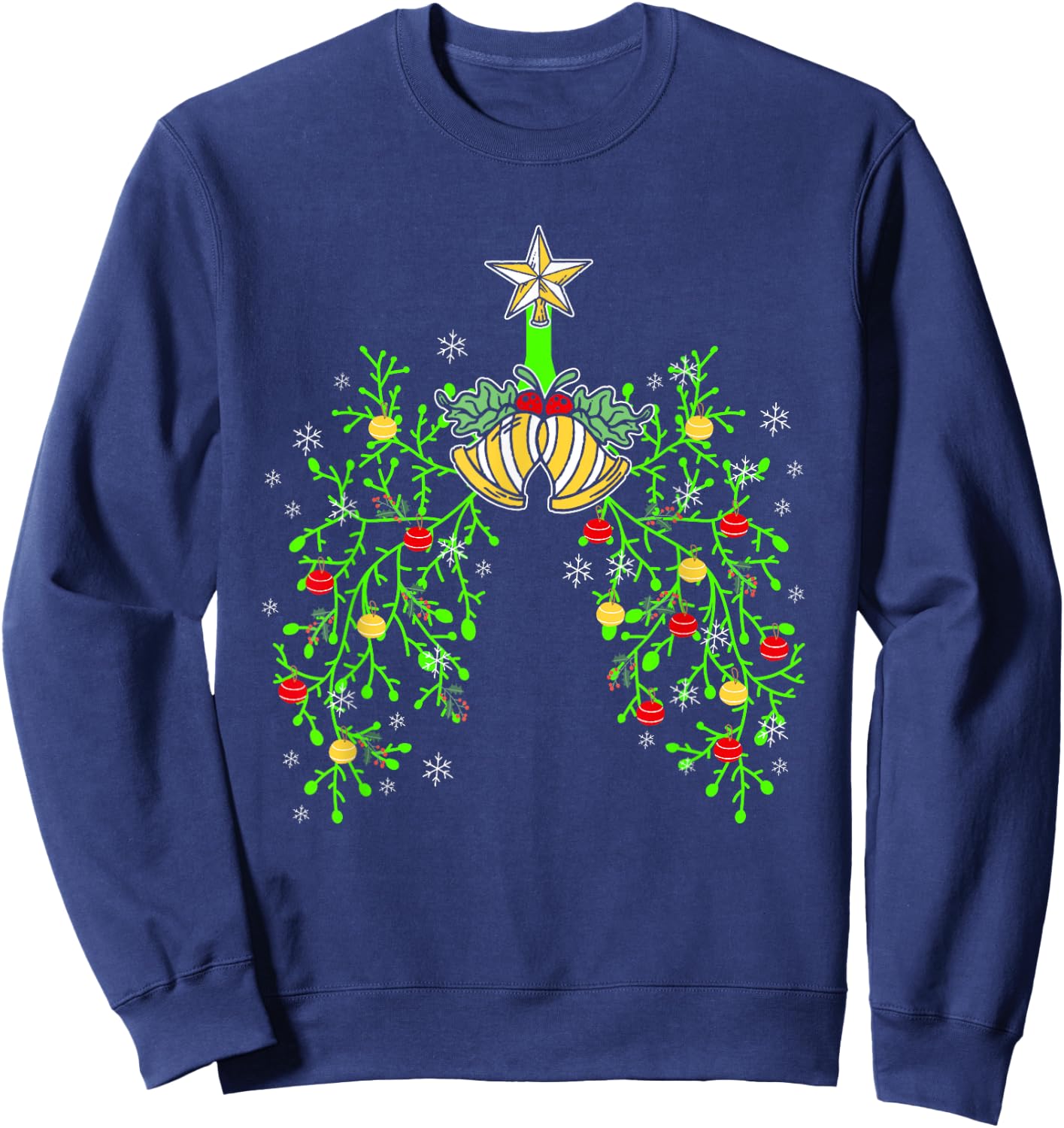 Respiratory Therapist RT Respiratory Therapy Lung Christmas Sweatshirt - Sweatshirt | Navy