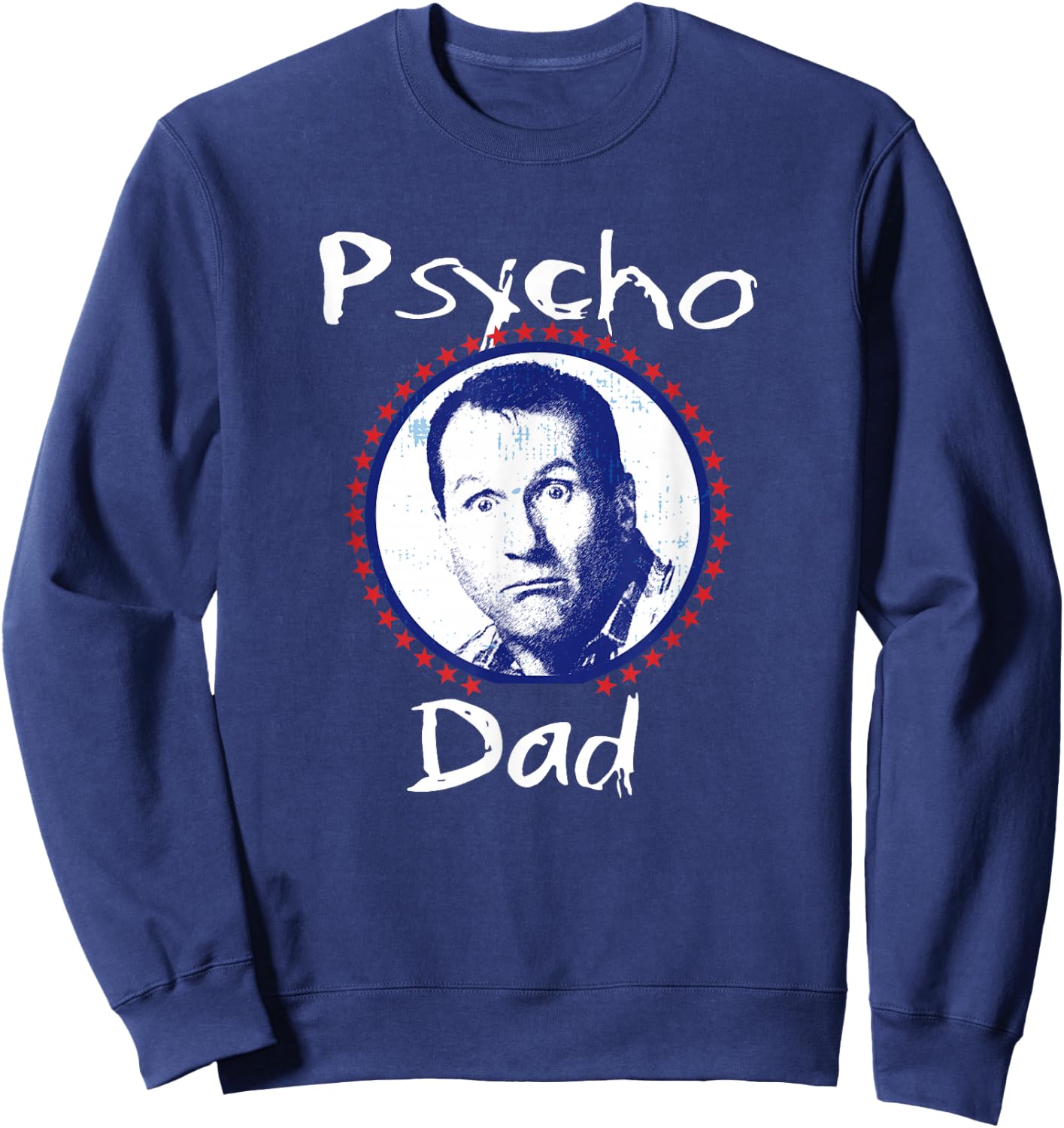 LFH Psycho Dad Funny - Men's Black Small Classic Mao Collar Letter Print Sweatshirt - Sweatshirt | Navy