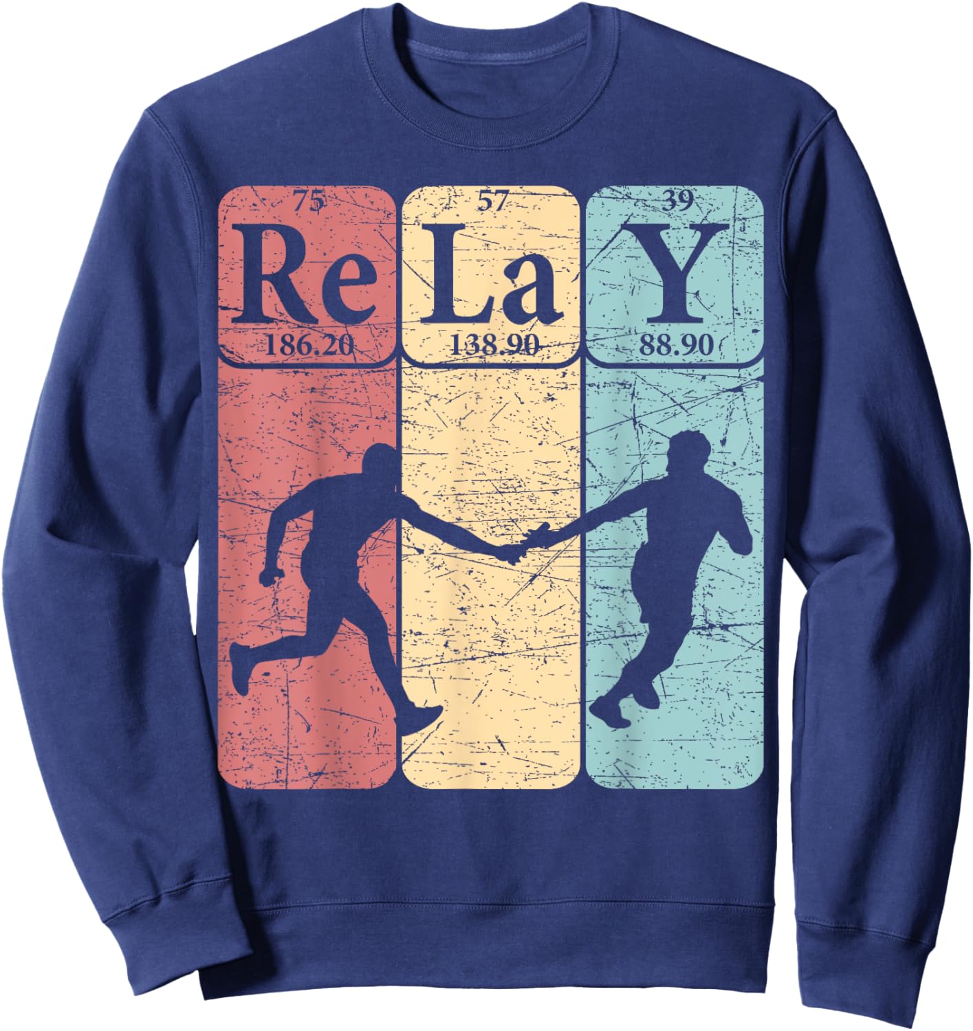 Relay Periodic Table Elements Relay Race Retro Running Sweatshirt - Sweatshirt | Navy