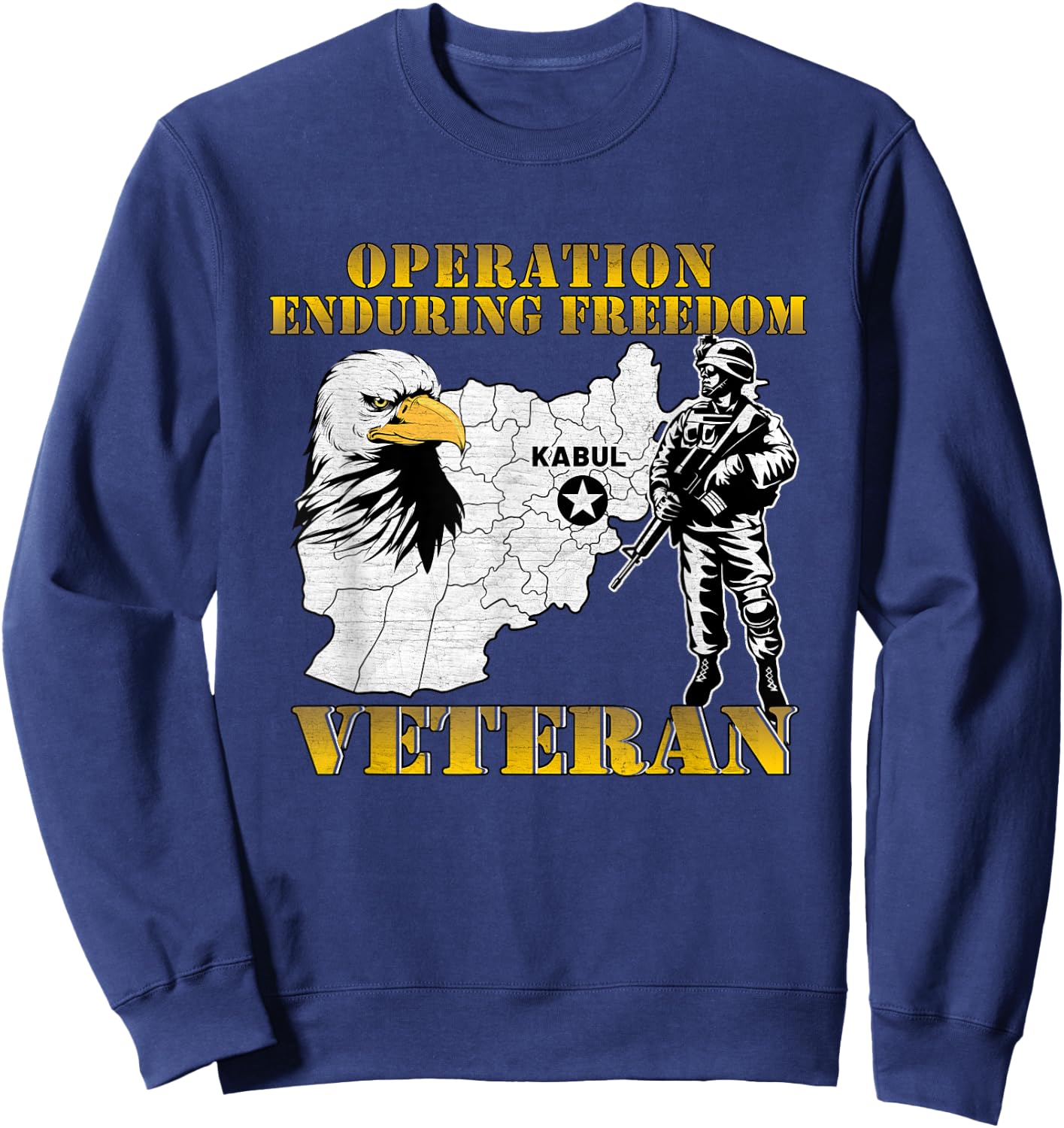 Operation Enduring Freedom OEF Combat Veteran Vintage Sweatshirt - Sweatshirt | Navy