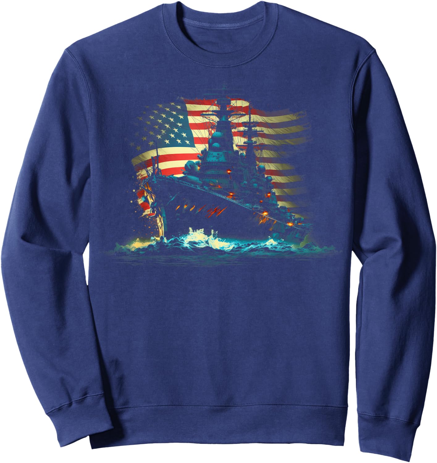 Battleship America Sea Sweatshirt - Sweatshirt | Navy