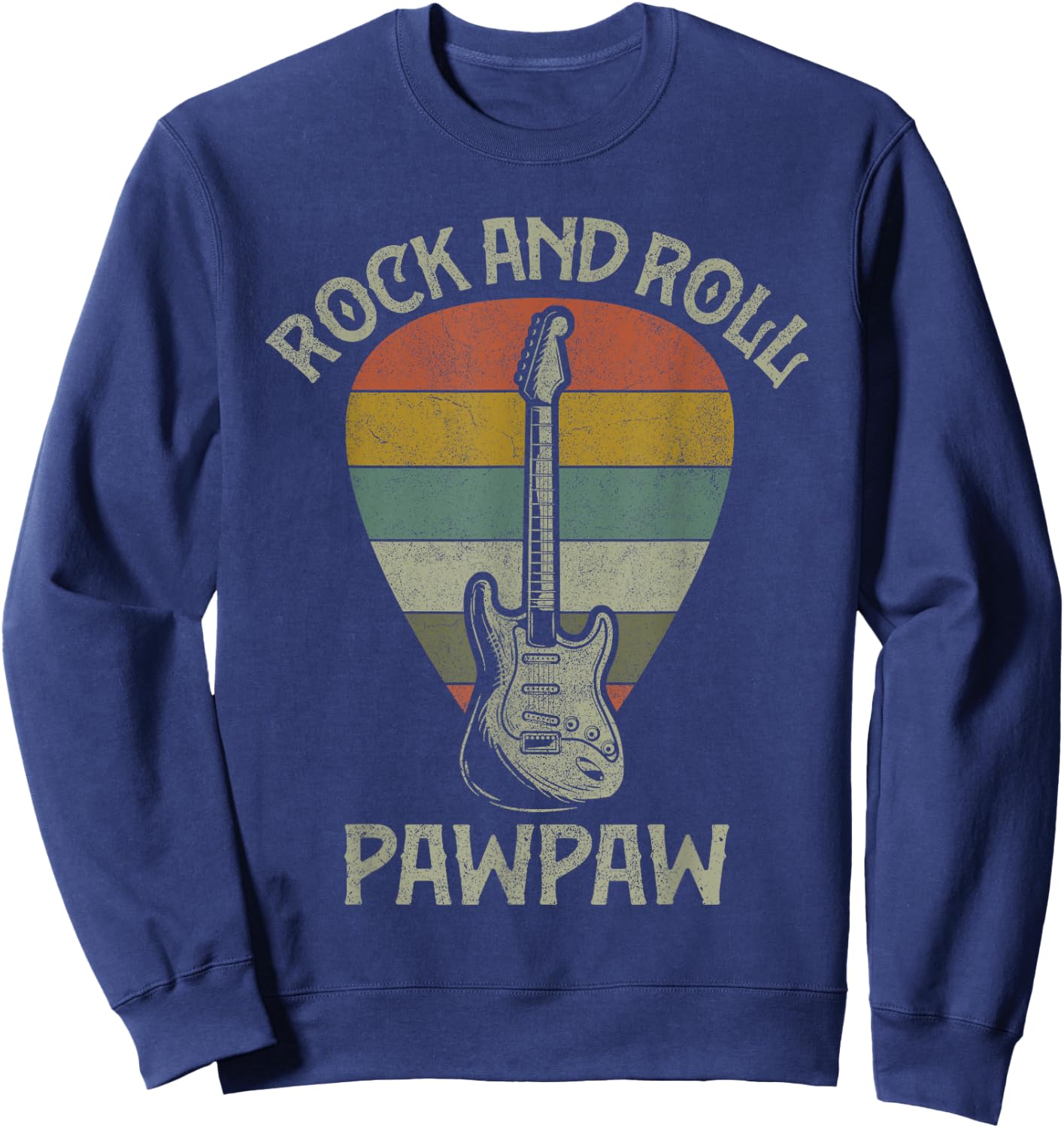 Guitarist Pawpaw Fathers Day Shirts, Guitar Player Grandpa Sweatshirt - Sweatshirt | Navy