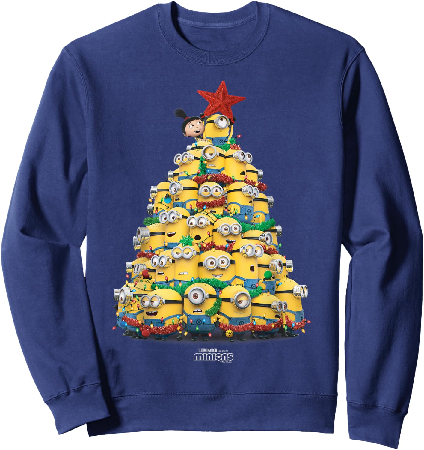 Minions Christmas Tree Sweatshirt - Sweatshirt | Navy
