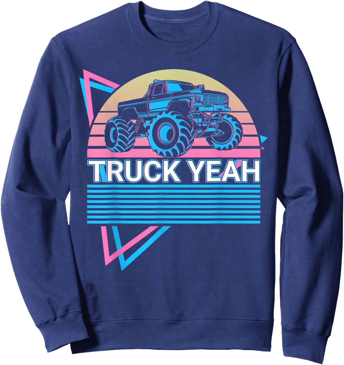 Monster Truck Retro Truck Yeah Sweatshirt - Sweatshirt | Navy