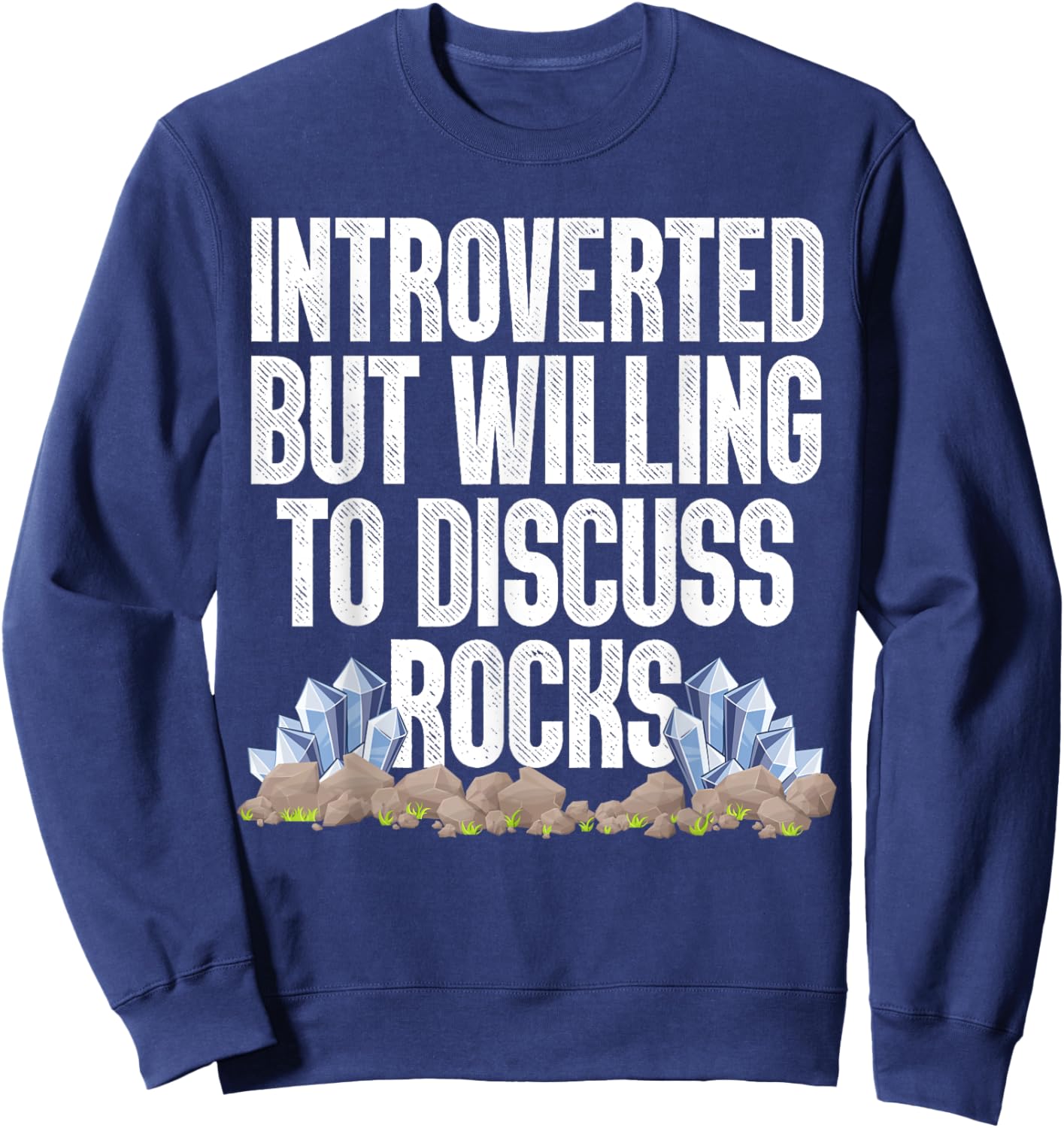 Cool Rock Collector Art Women Kids Geology Rockhound Sweatshirt - Sweatshirt | Navy