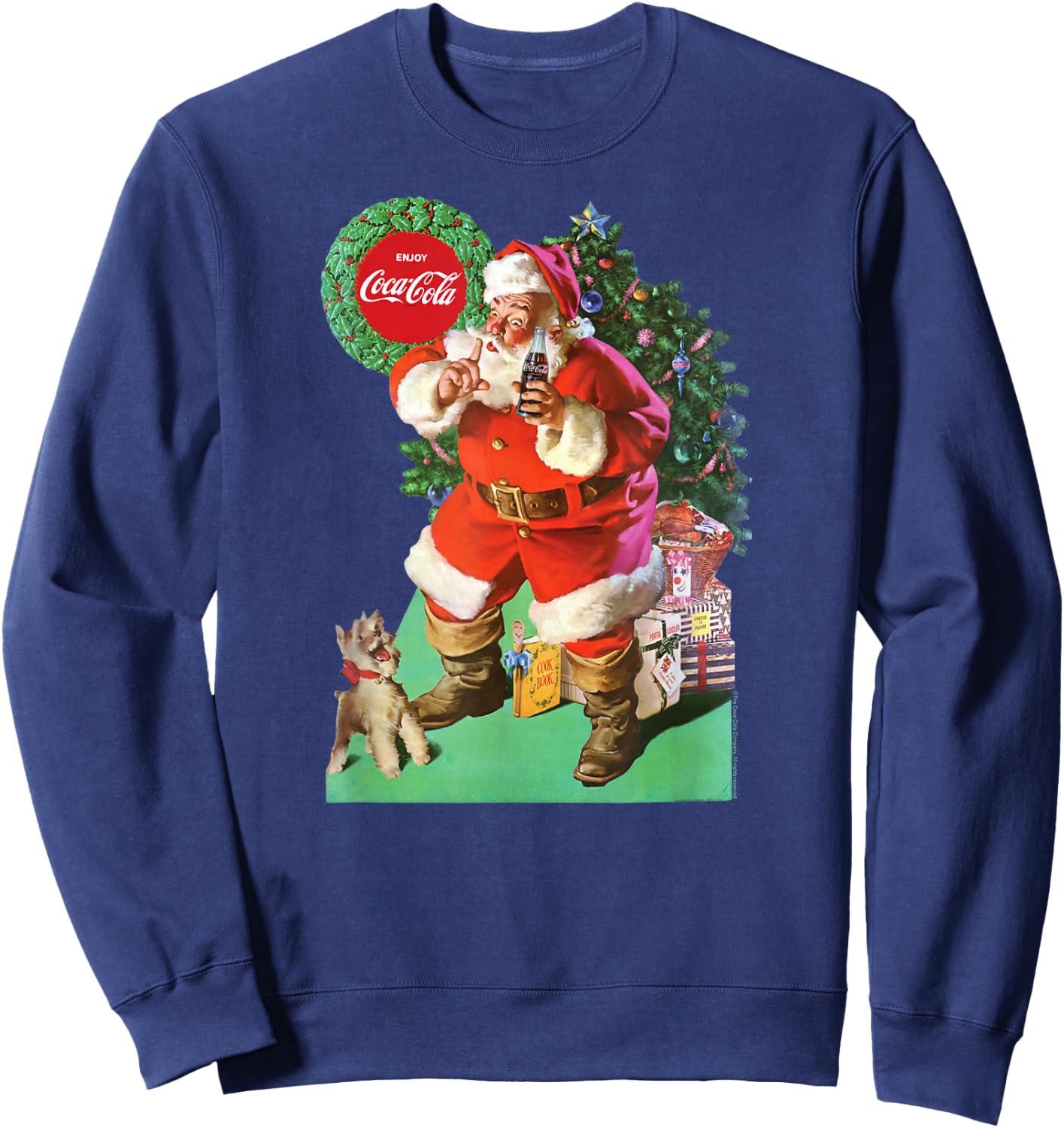 Coca-Cola - Vintage Santa With Dog Men Women Sweatshirt - Sweatshirt | Navy