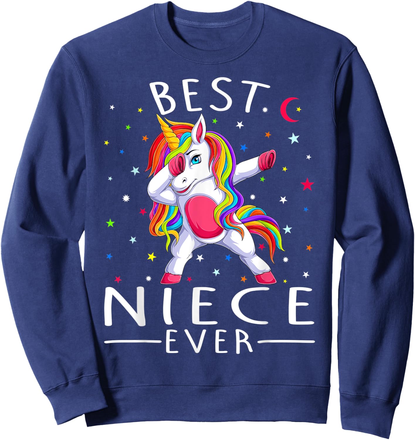 Best Niece Ever Dabbing Unicorn Sweatshirt - Sweatshirt | Navy