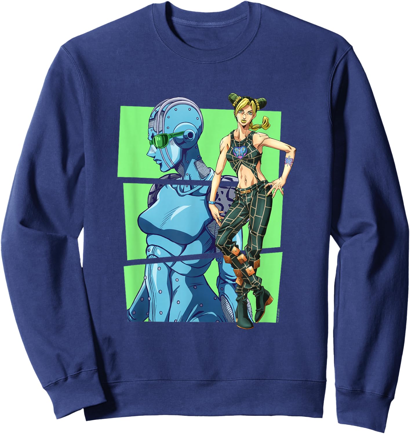JoJo's Bizarre Adventure Part 6 Jolyne & Stone Ocean Blocks Sweatshirt - Sweatshirt | Navy