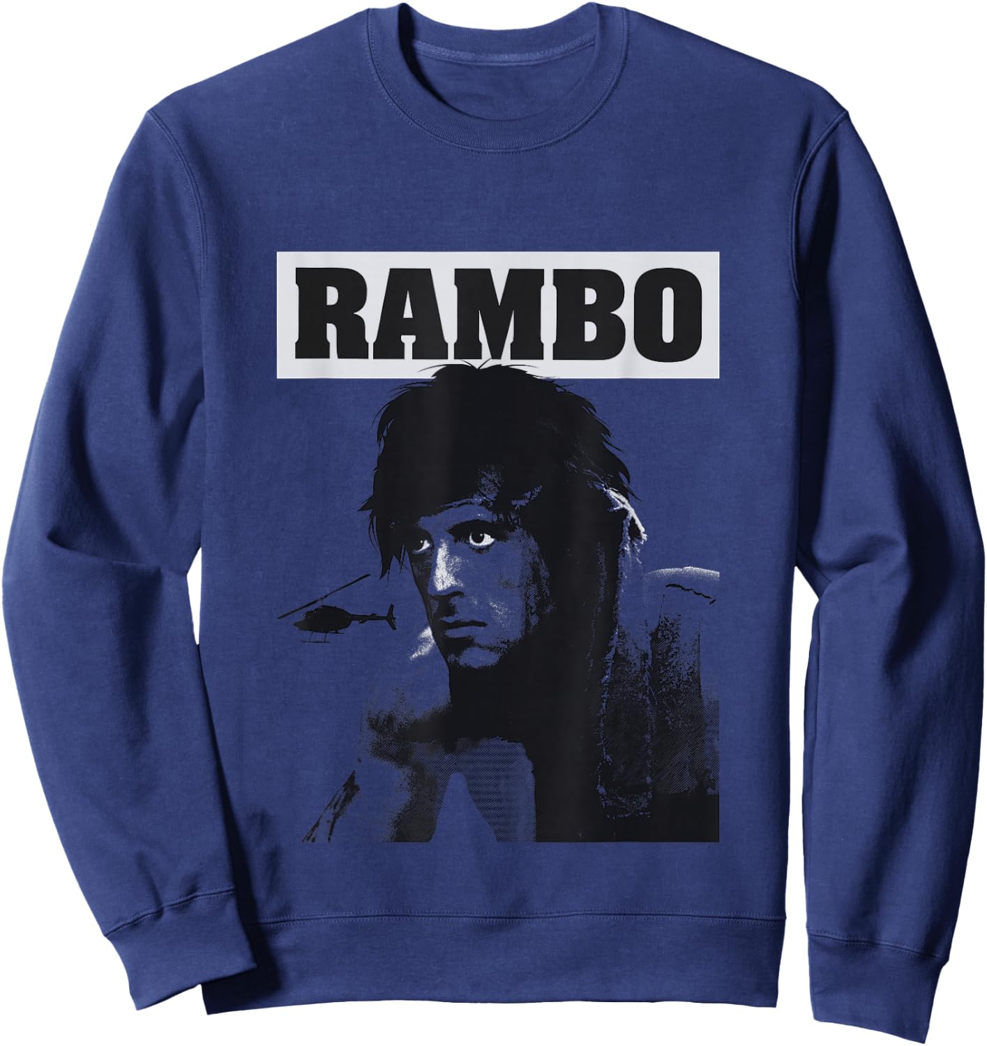 Rambo First Blood Helicopter Poster Sweatshirt - Sweatshirt | Navy