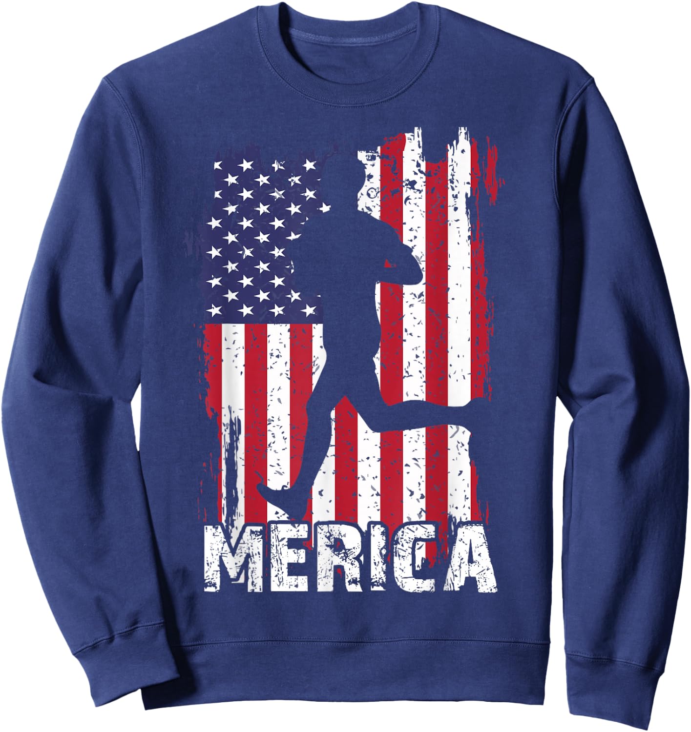 Patriotic 4th Of July Running-Shirt Runner US Flag Men Women Sweatshirt - Sweatshirt | Navy