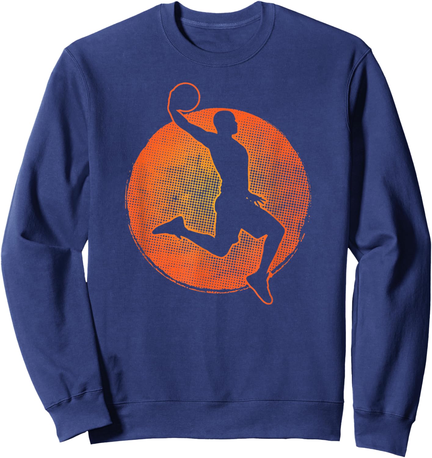 Basketball Player Sport Vintage Men Boys Basketball Sweatshirt - Sweatshirt | Navy