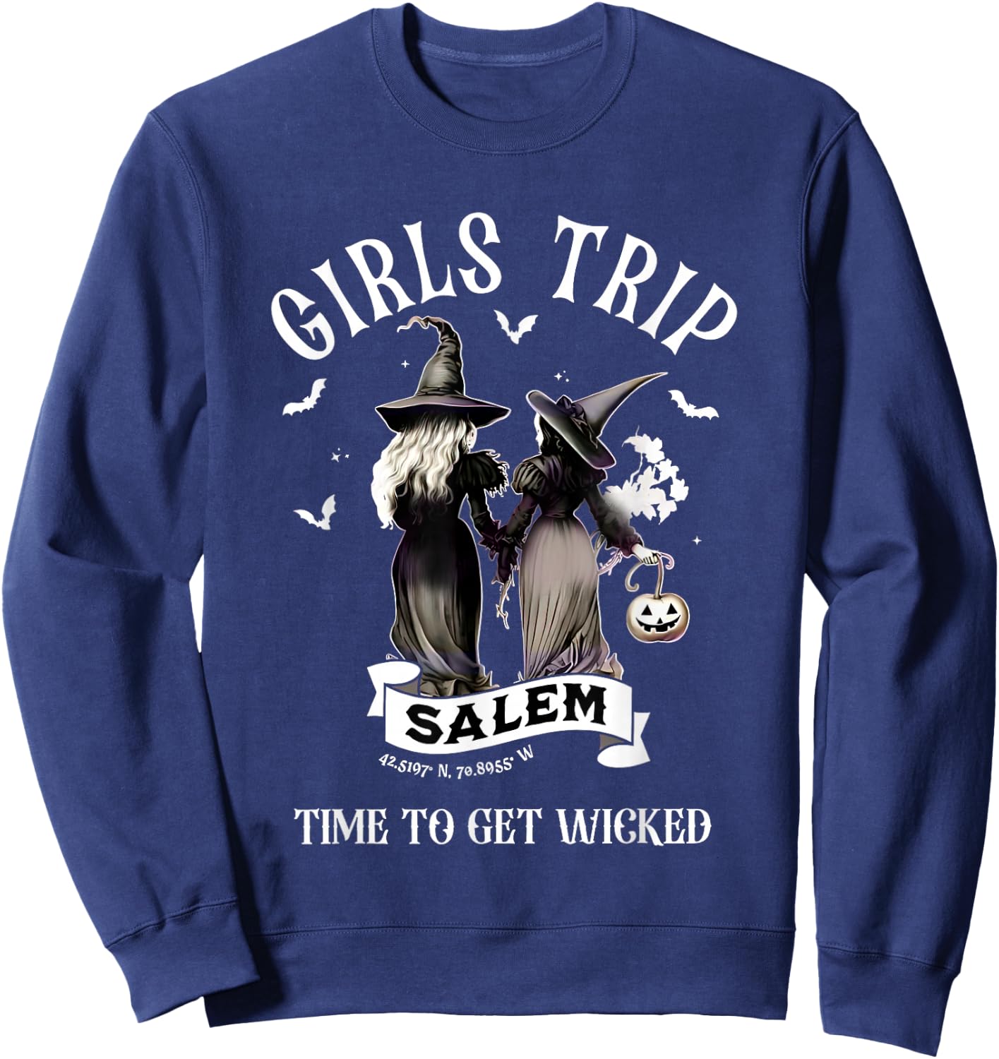Girls Trip Salem Vintage Halloween Sweatshirt - Sweatshirt | Navy