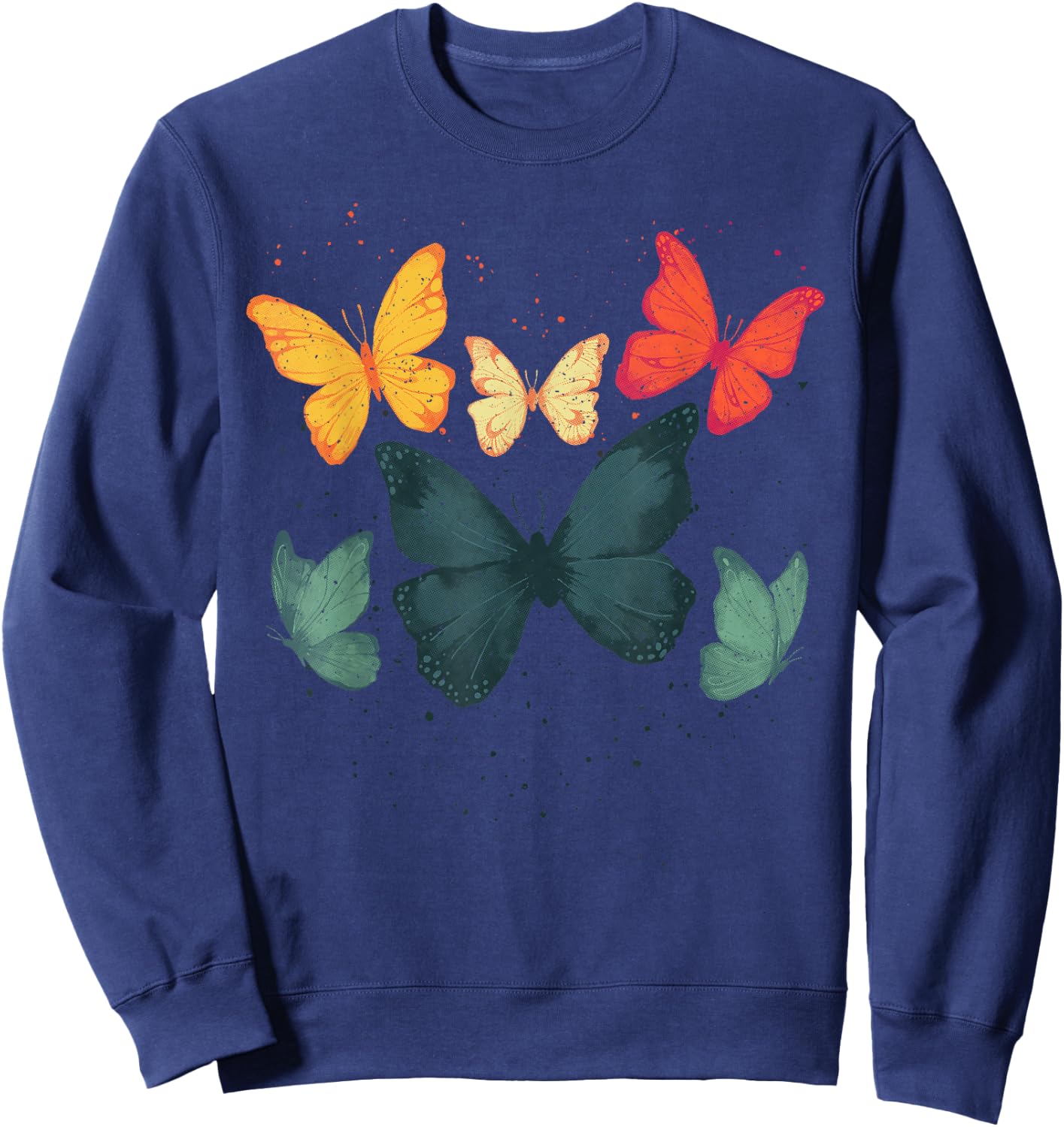 Cool Butterfly Art Women Monarch Butterfly Lover Sweatshirt - Sweatshirt | Navy