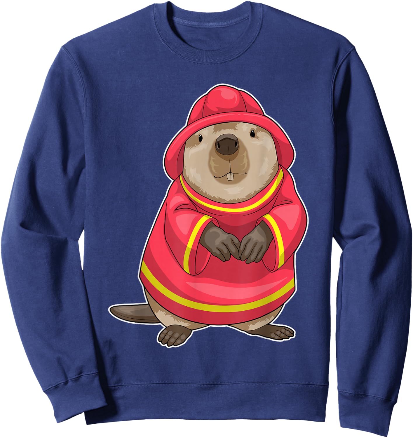 Beaver Firefighter Fire helmet Fire department Sweatshirt - Sweatshirt | Navy