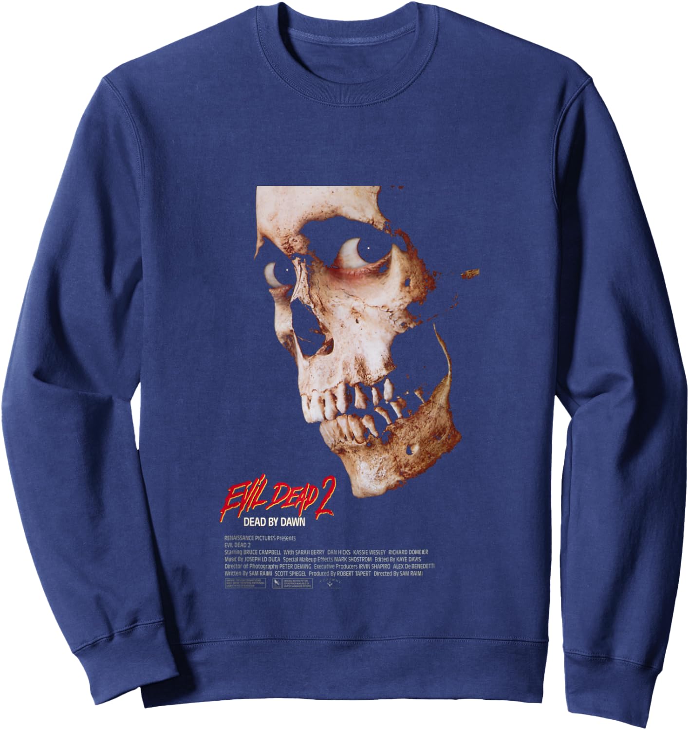 Evil Dead 2 Dead by Dawn Theatrical Poster Sweatshirt - Sweatshirt | Navy