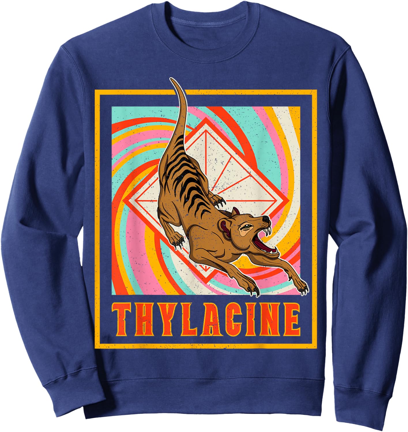 Thylacine Tasmanian Biologist Nation Cynocephalus Tasmania Sweatshirt - Sweatshirt | Navy