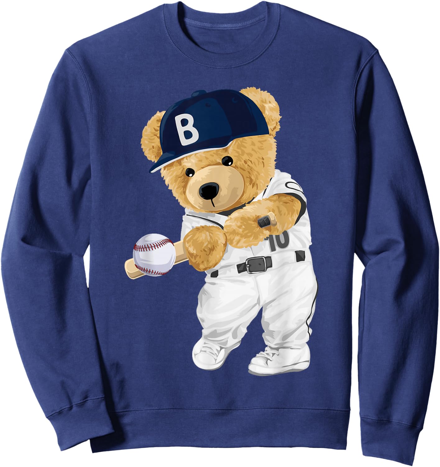 Cute teddy bear baseball hitter Sweatshirt - Sweatshirt | Navy