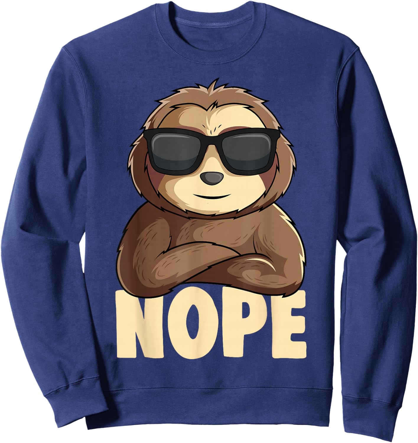 Nope Sloth Women Kids Girls Boys Youth Sweatshirt - Sweatshirt | Navy