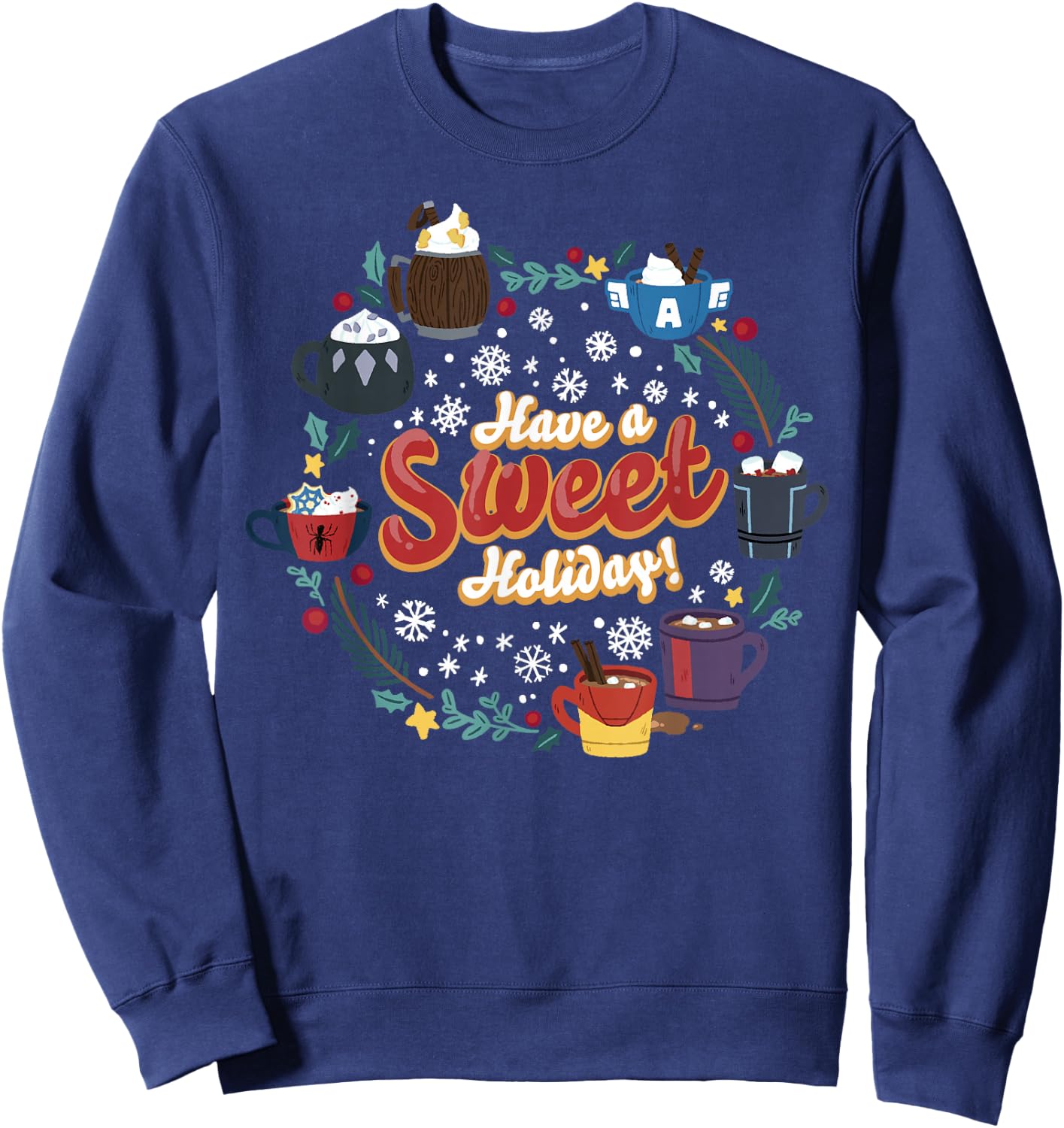 Marvel Avengers Christmas Hot Chocolate Have a Sweet Holiday Sweatshirt - Sweatshirt | Navy