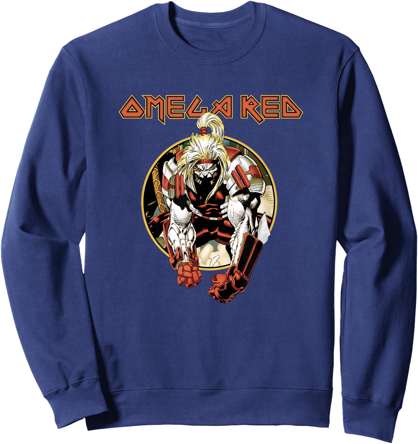 Marvel X-Men Omega Red Vintage Circle Portrait Sweatshirt - Sweatshirt | Navy