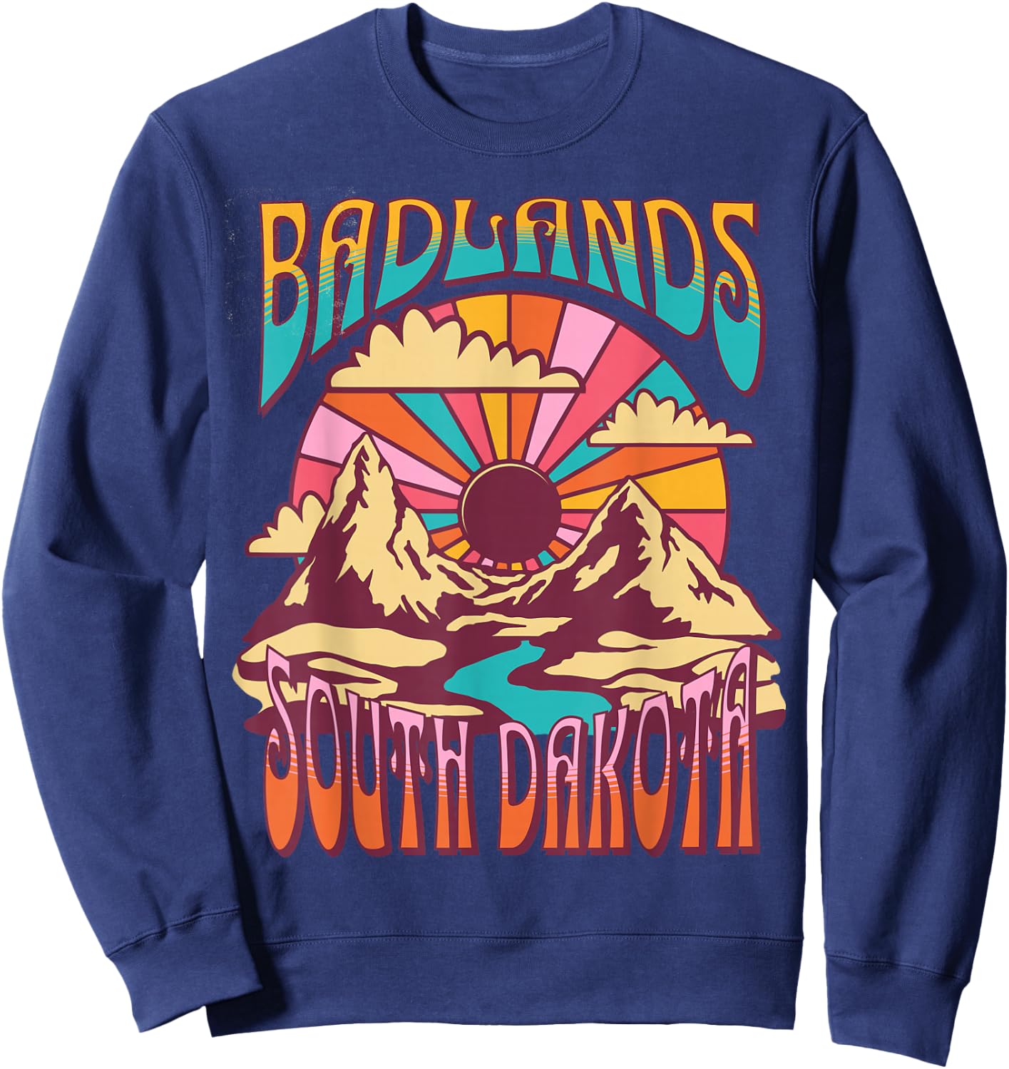 Badlands South Dakota Nature Hiking Mountains Outdoors Sweatshirt - Sweatshirt | Navy