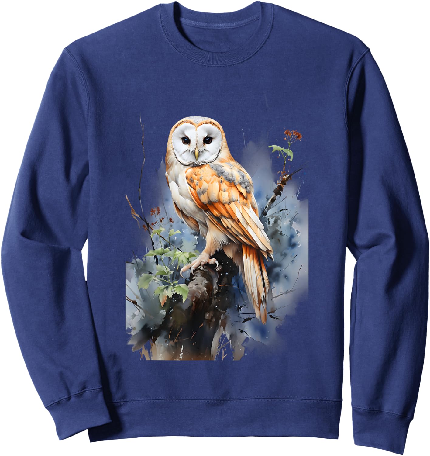 Gift Owl Barn Owl Realistic Nature Fleeting Sweatshirt - Sweatshirt | Navy