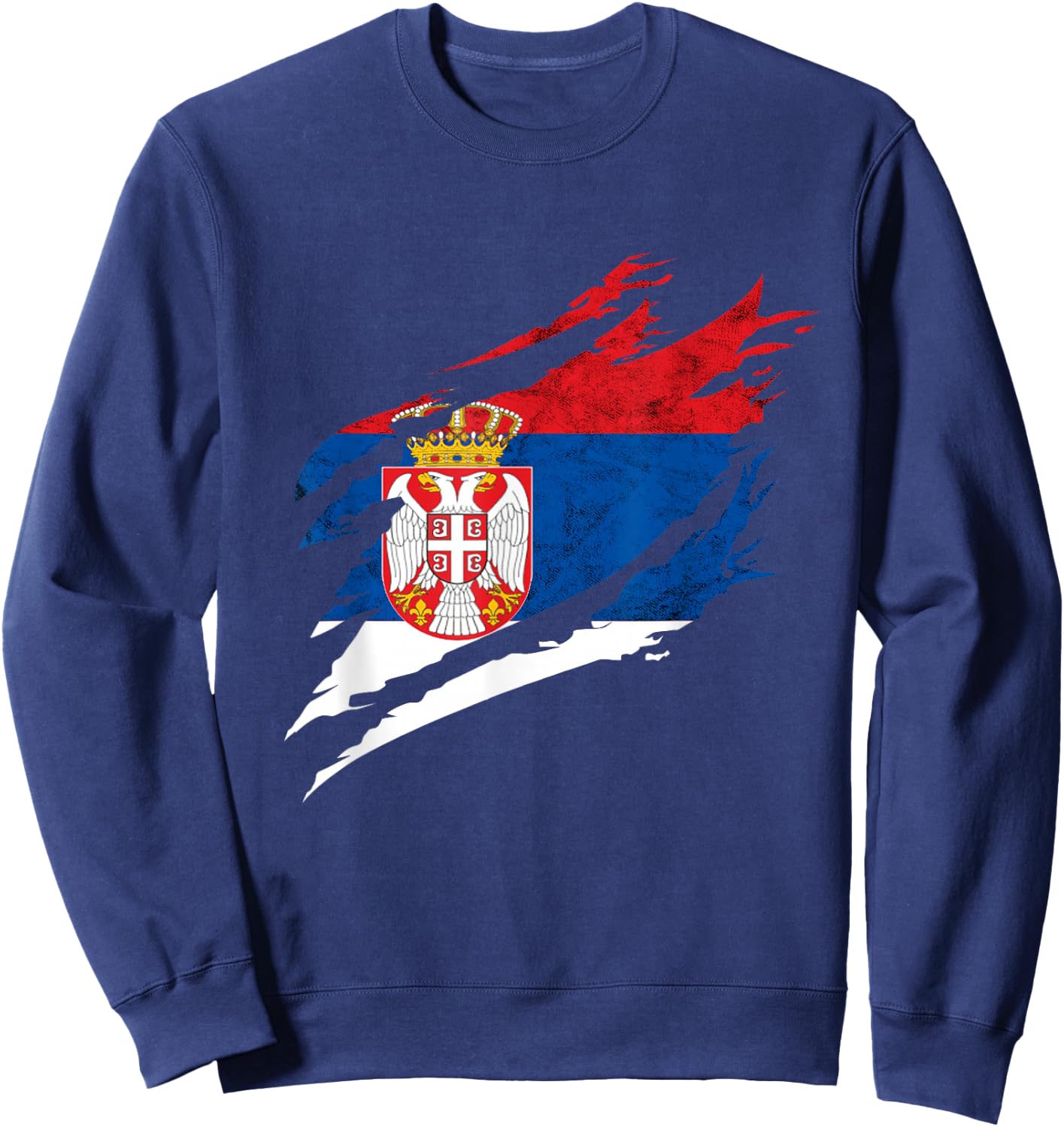 Serbia Vintage Serbian Flag Serbian Pride Serbian Roots Sweatshirt - Sweatshirt | Navy