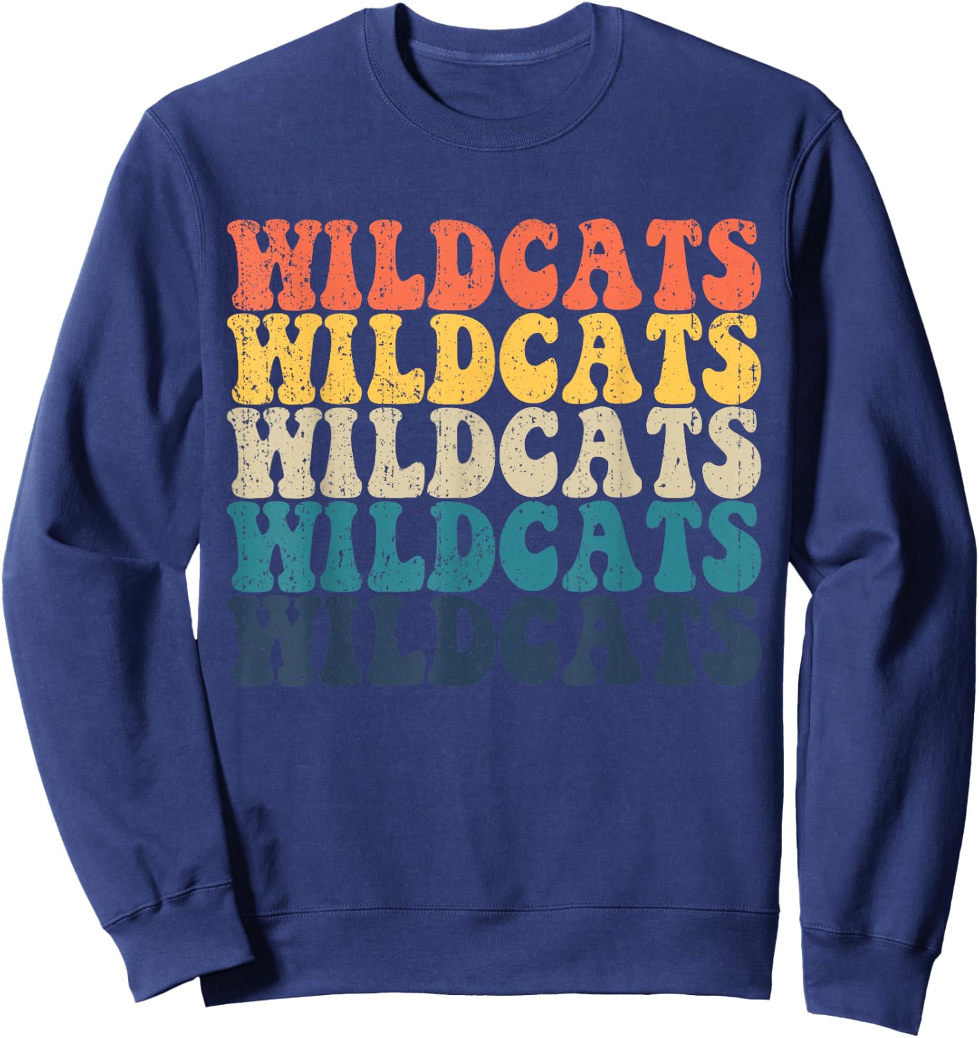Wildcats High School Wildcats Sports Team Retro Wildcats Sweatshirt - Sweatshirt | Navy