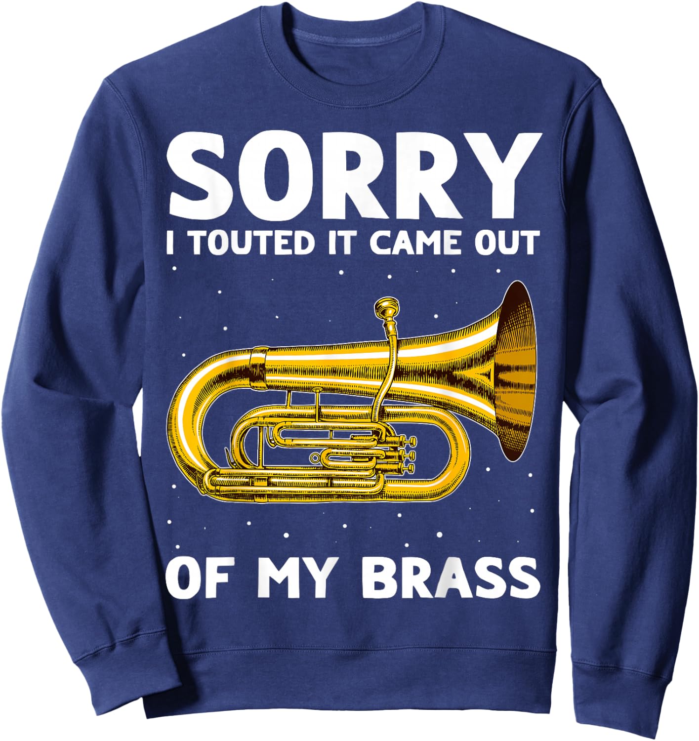 French Horn Double Tonguing Mellophone Player Sweatshirt - Sweatshirt | Navy