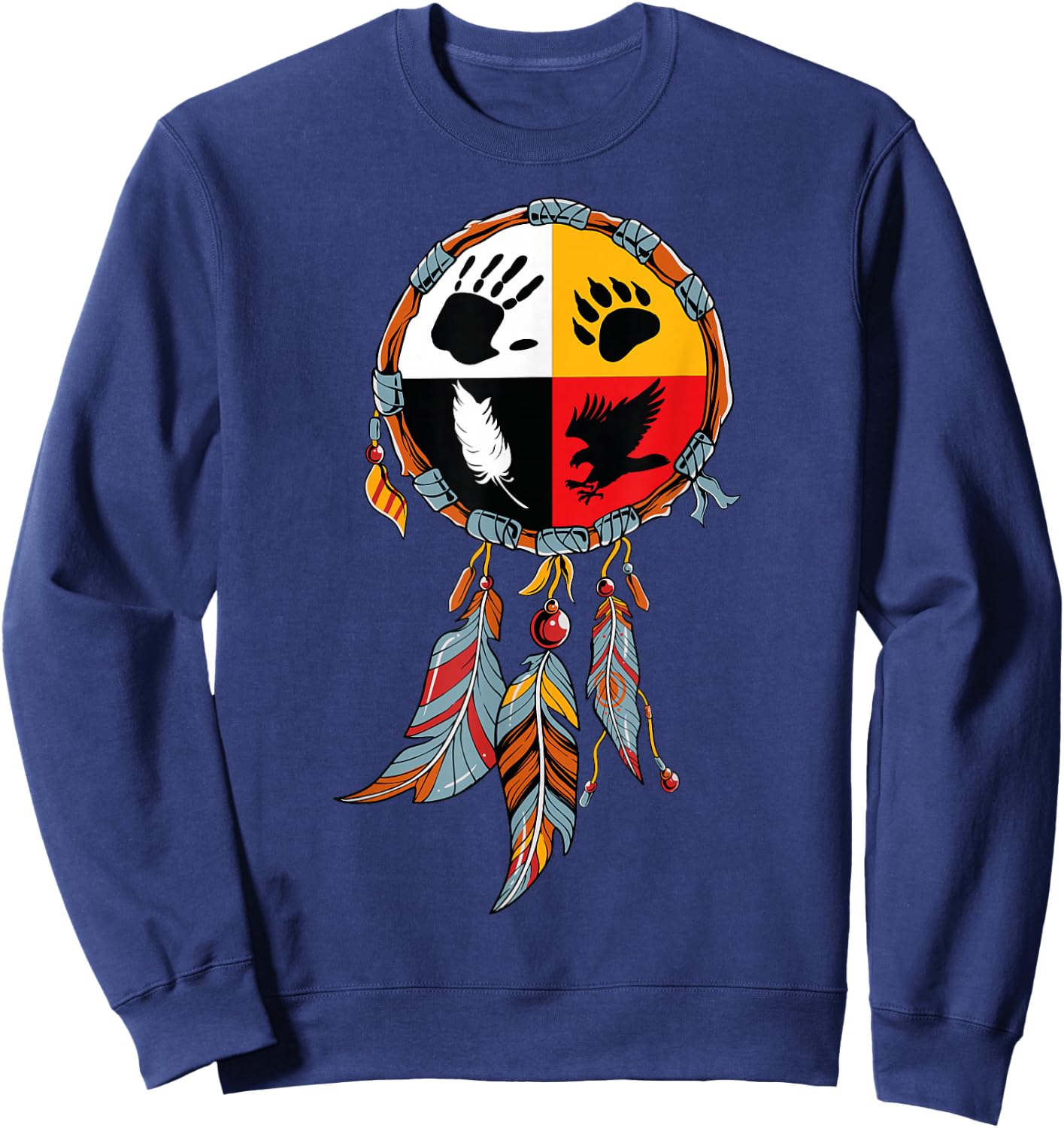 Native American Medicine Wheel Indigenous Sweatshirt - Sweatshirt | Navy