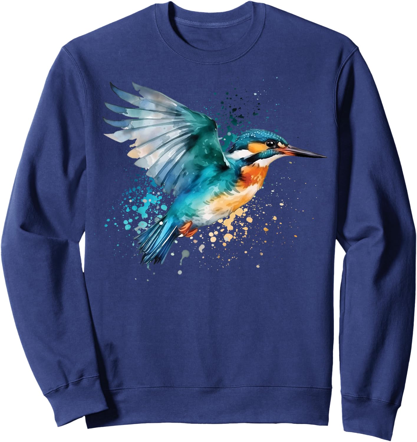 Kingfisher Design Illustration Sweatshirt - Sweatshirt | Navy