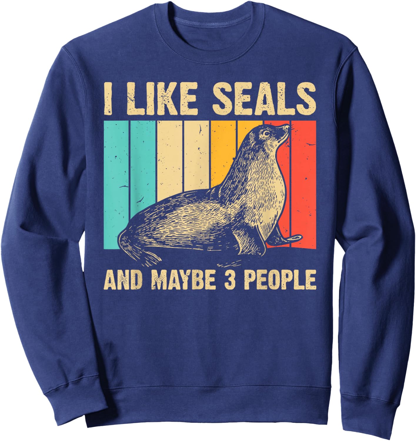 Cool Seal Women Sea Animal Lover Sea Lion Creature Sweatshirt - Sweatshirt | Navy