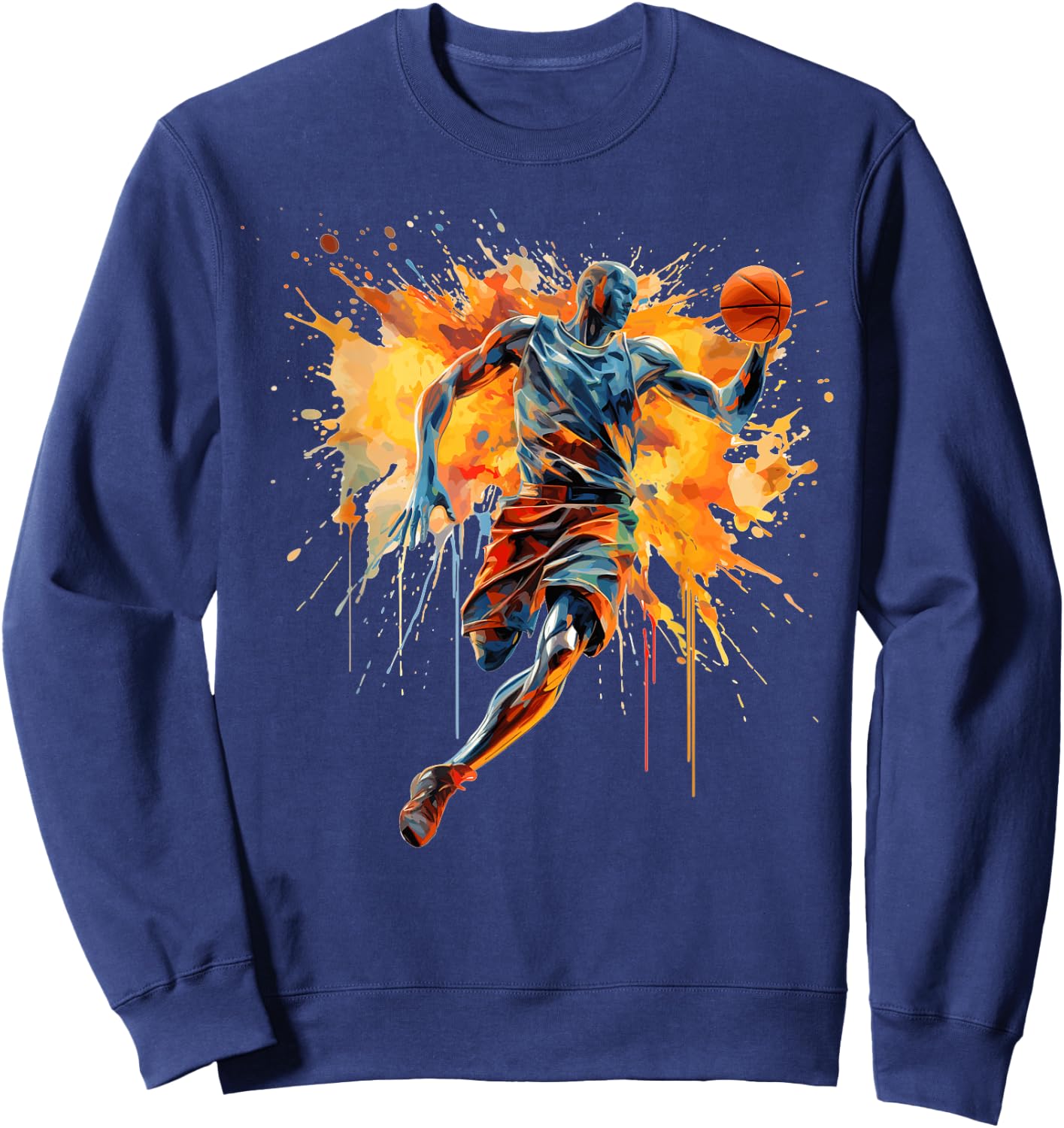 Basketball player paint splash Sweatshirt - Sweatshirt | Navy
