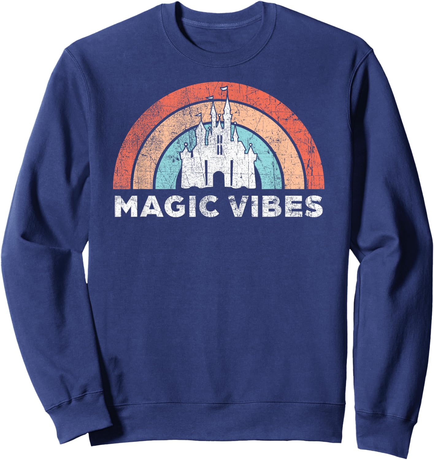 Magic Vibes | Cute Matching Vacation Graphic Sweatshirt - Sweatshirt | Navy