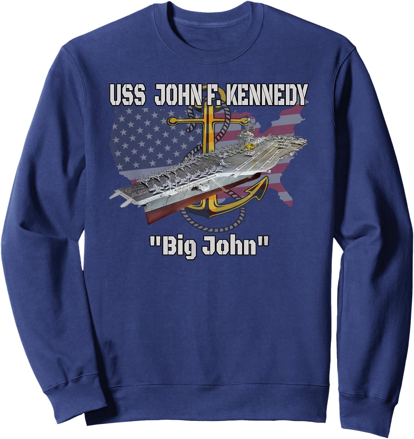 Aircraft Carrier USS John F. Kennedy CV-67 CVA-67 Veterans Sweatshirt - Sweatshirt | Navy