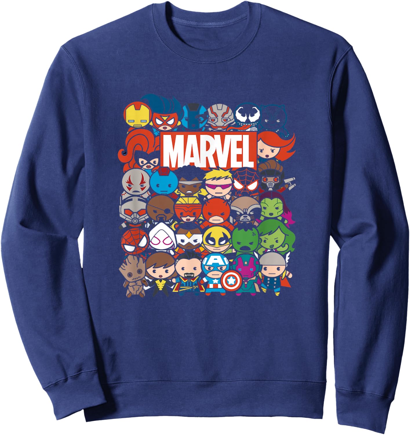 Marvel Kawaii Marvel Universe Super Heroes Chibi Group Shot Sweatshirt - Sweatshirt | Navy