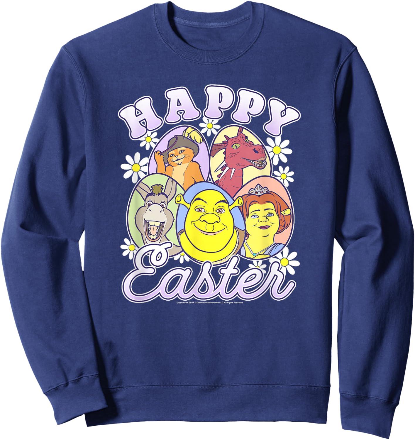 Shrek Happy Easter Group Egg Portraits Sweatshirt - Sweatshirt | Navy
