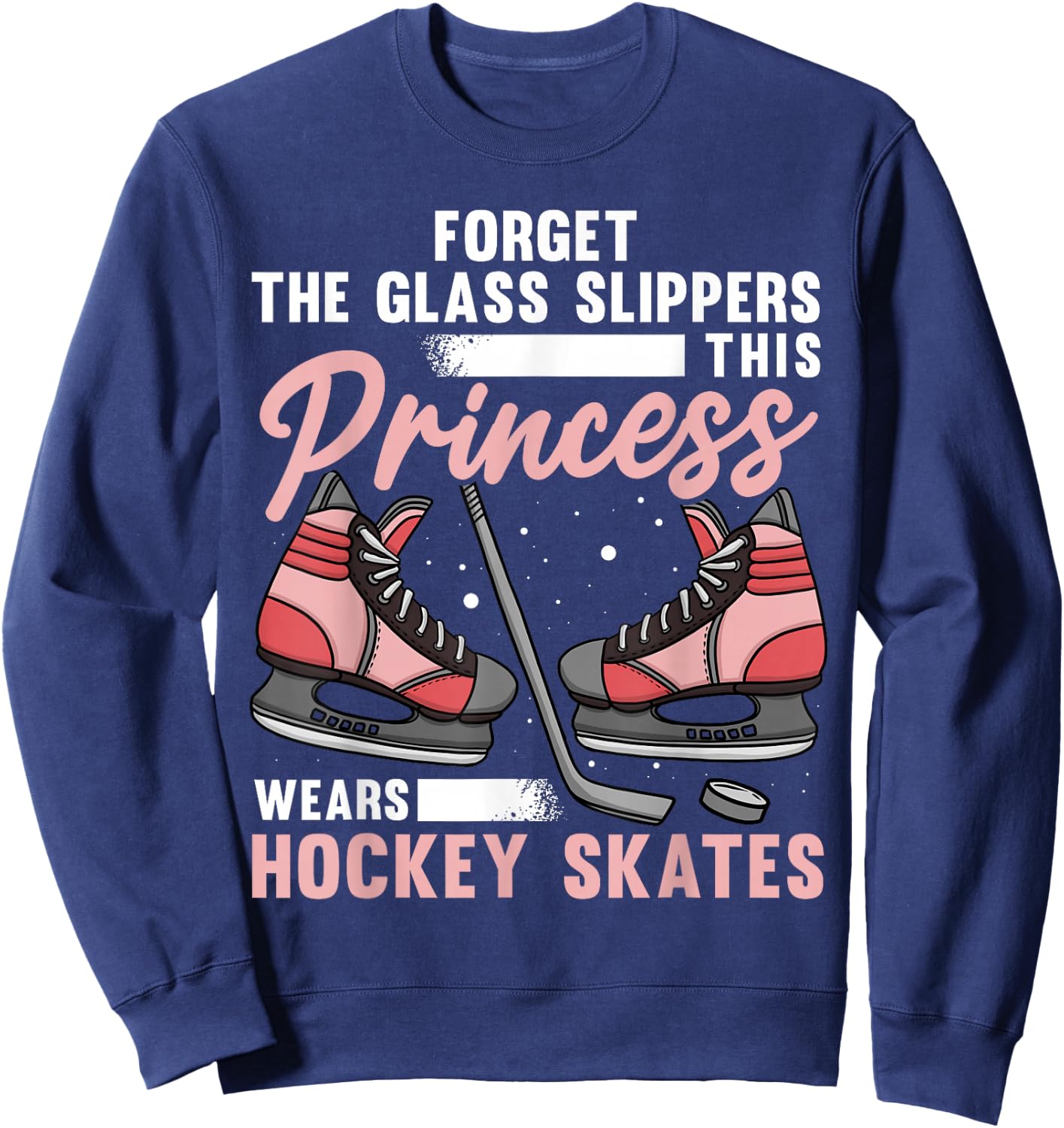 Funny Ice Hockey Art Girls Ice Hockey Player Lover Sweatshirt - Sweatshirt | Navy