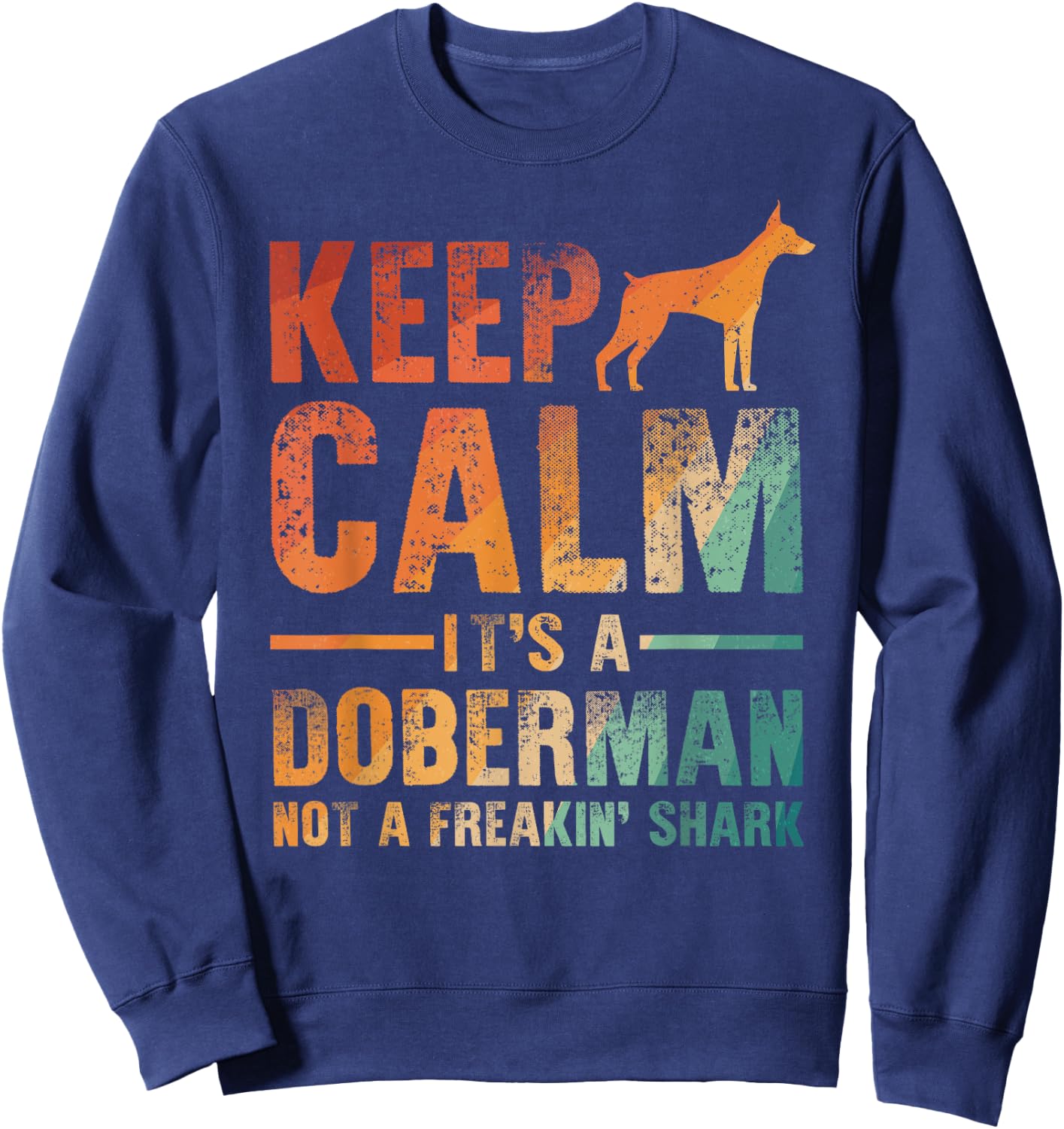 Funny Doberman Art Men Women Doberman Pinscher Dog Walker Sweatshirt - Sweatshirt | Navy