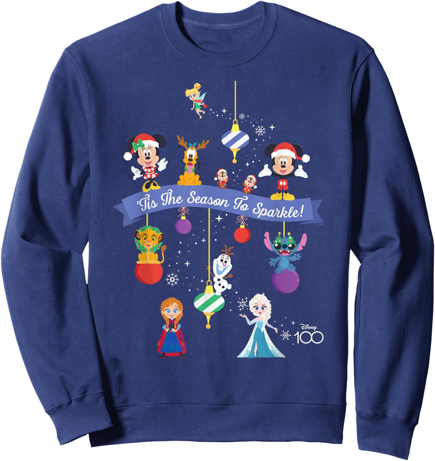 Disney 100 Christmas Holiday ‘Tis the Season to Sparkle! Sweatshirt - Sweatshirt | Navy