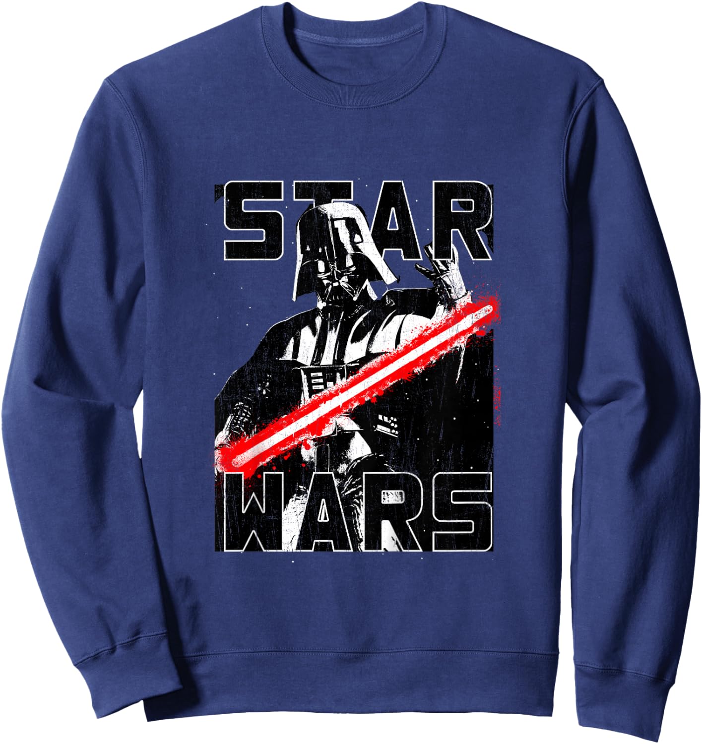 Kids Star Wars Classic Distressed Darth Vader Retro Lightning Sweatshirt - Sweatshirt | Navy
